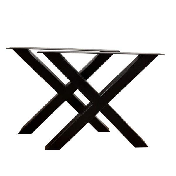 Eettafelpoot X zwart – hoogte 72 cm – breedte 76 cm