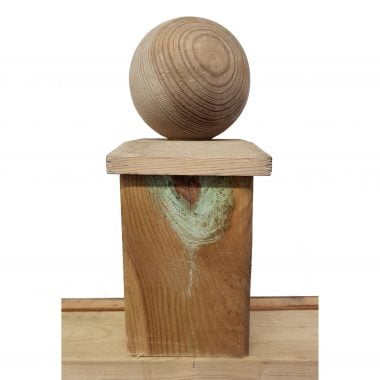 Paalornament Hout Bol 9x9 cm