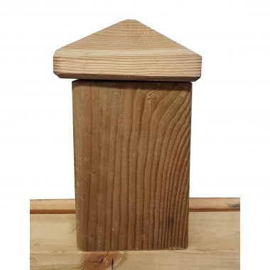 Paalornament Hout Piramide 9x9 cm