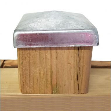 Paalornament Metaal Piramide verzinkt 9x9 cm