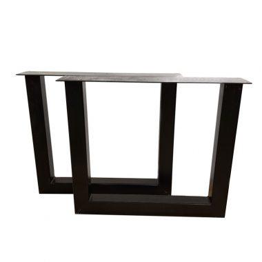 Eettafelpoot U zwart – hoogte 72 cm – breedte 76 cm