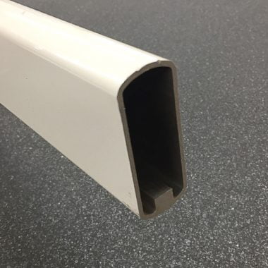 Trapleuning rechthoekig aluminium Wit ±27x70 mm