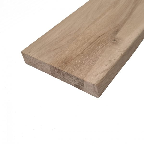 Massief eiken wandplank met boomstamkant 40 mm