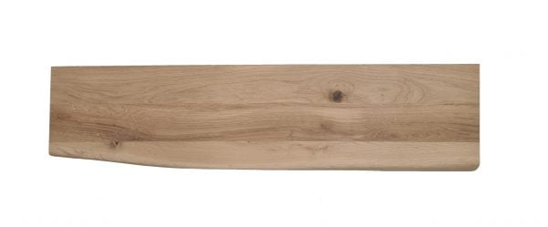 Massief eiken wandplank met boomstamkant 40 mm