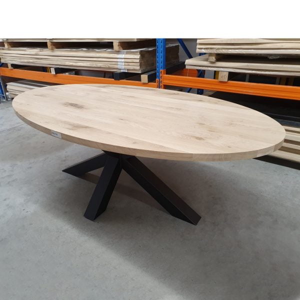 Massief eiken tafelblad ovaal