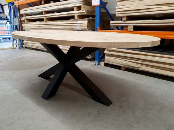 Massief eiken tafelblad ovaal