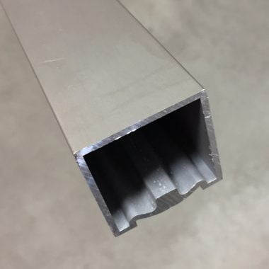 Trapleuning vierkant RVS look geborsteld 40x40 mm 270 cm