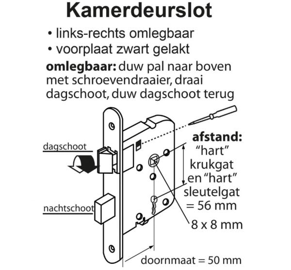 Kamerdeurslot zwart Kamerdeurslot zwart
