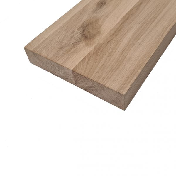 Massief eiken wandplank met rechte kant 40 mm