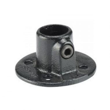 Koppelstuk zwart Ø28mm voetplaat rond