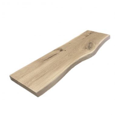 Massief eiken traptreden met boomstam kant 40 mm