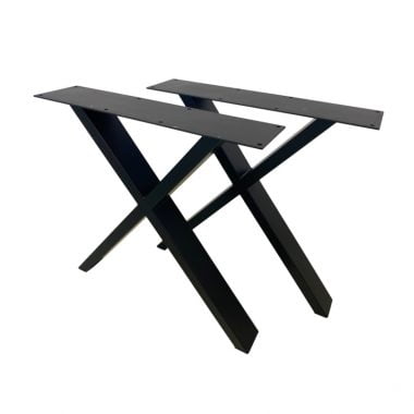 Eettafelpoot X zwart – hoogte 72 cm – breedte 76 cm