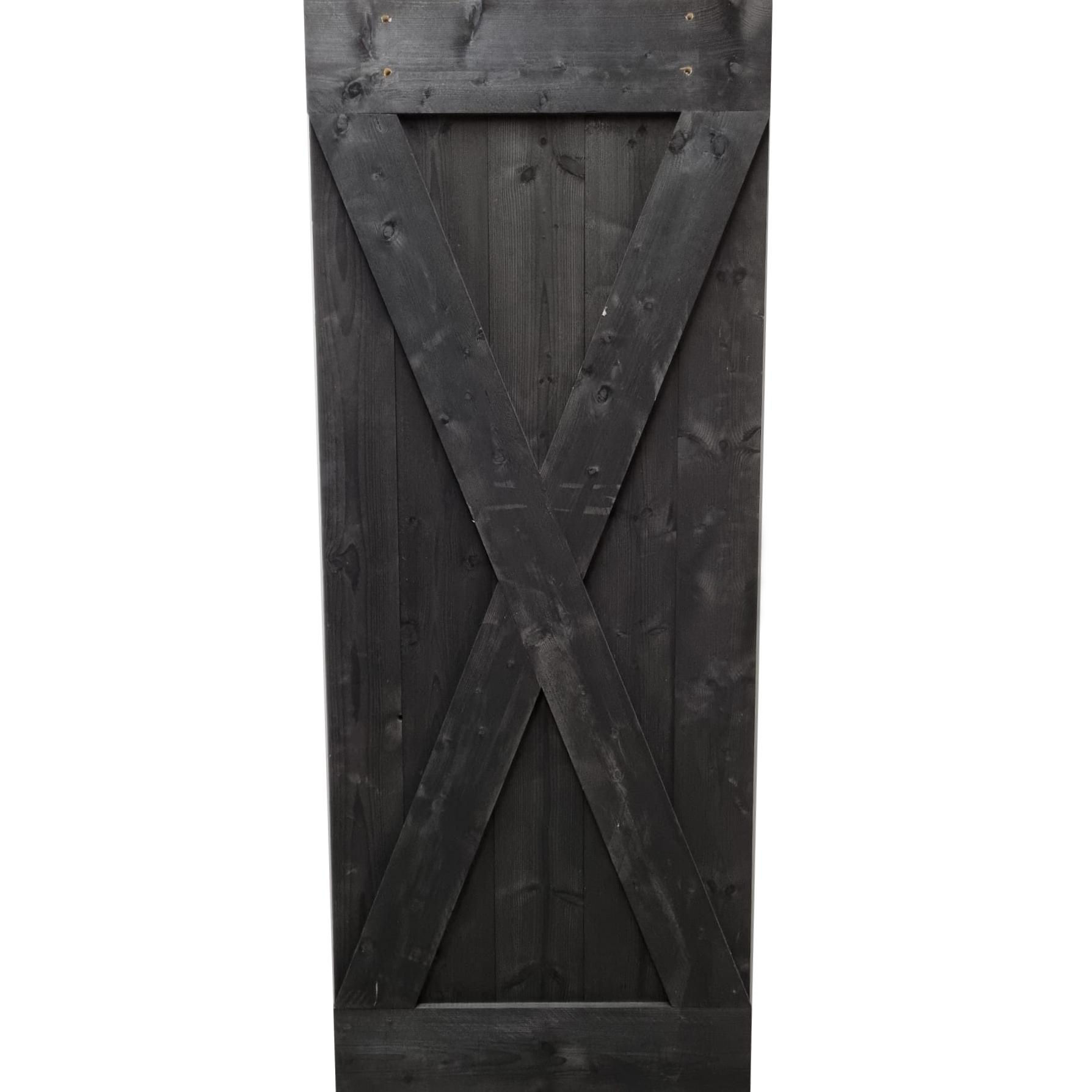 Schuifdeur Steigerhout Diep Zwart 85x215 cm SD136