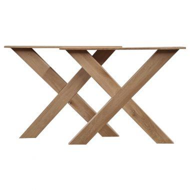 Eettafelpoot X massief eiken – hoogte 72 cm – breedte 81 cm