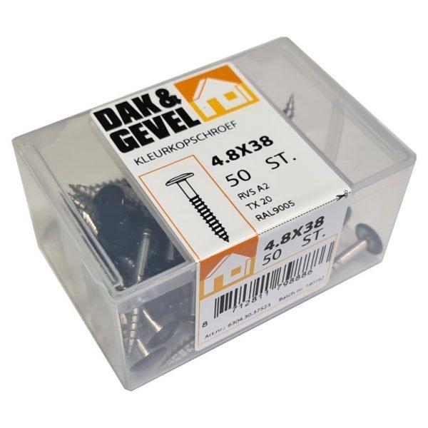 Dak&Gevel kleurkopschroef (trespa schroeven-HPL schroeven) 4.8x38 mm