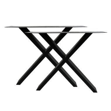 Eettafelpoot X zwart – hoogte 72 cm – breedte 80 cm