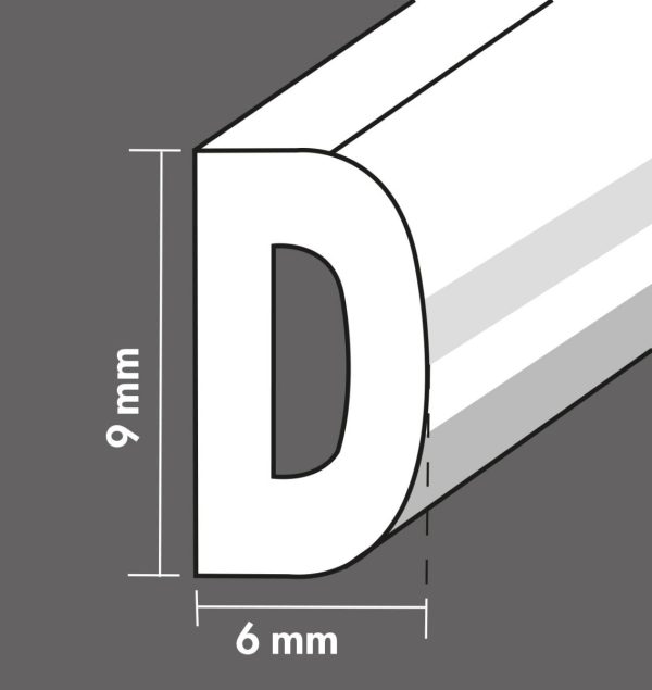 D-tochtband wit 9x6 mm zelfklevend 7,5 m D-tochtband wit 9x6 mm zelfklevend 7,5 m