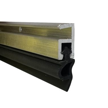 Tochtprofiel opbouw alu + zwart rubber 20mm 2,3m