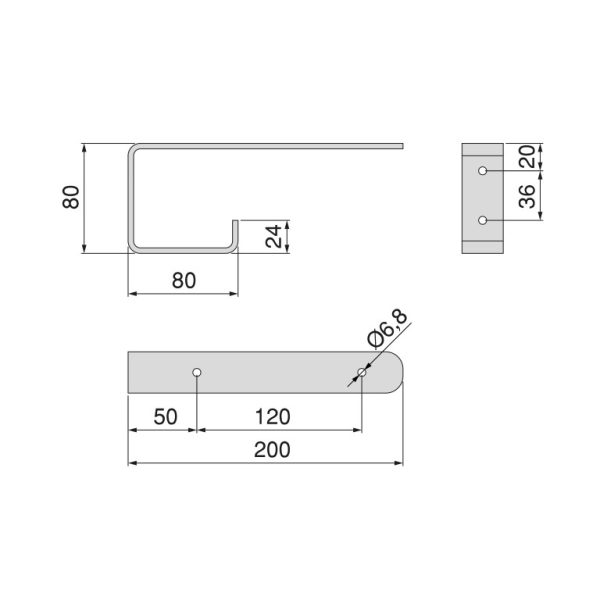 Plankdrager Parijs zwart (set a 2 stuks)