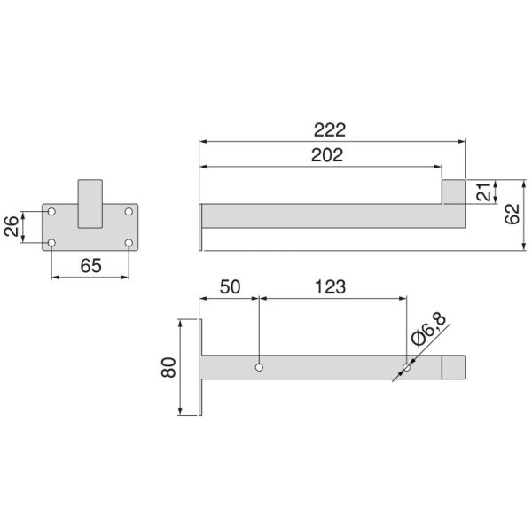 Plankdrager Sidney zwart (set a 2 stuks)