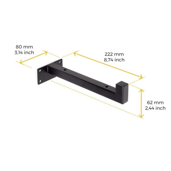 Plankdrager Sidney zwart (set a 2 stuks)