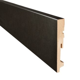 MDF plint zwart recht