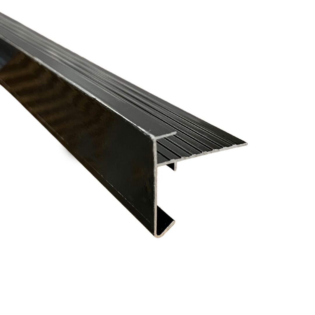 Daktrim aluminium zwart 45x45 mm 250 cm