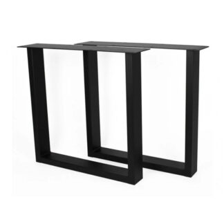 Eettafelpoot U zwart – hoogte 72 cm – breedte 77 cm