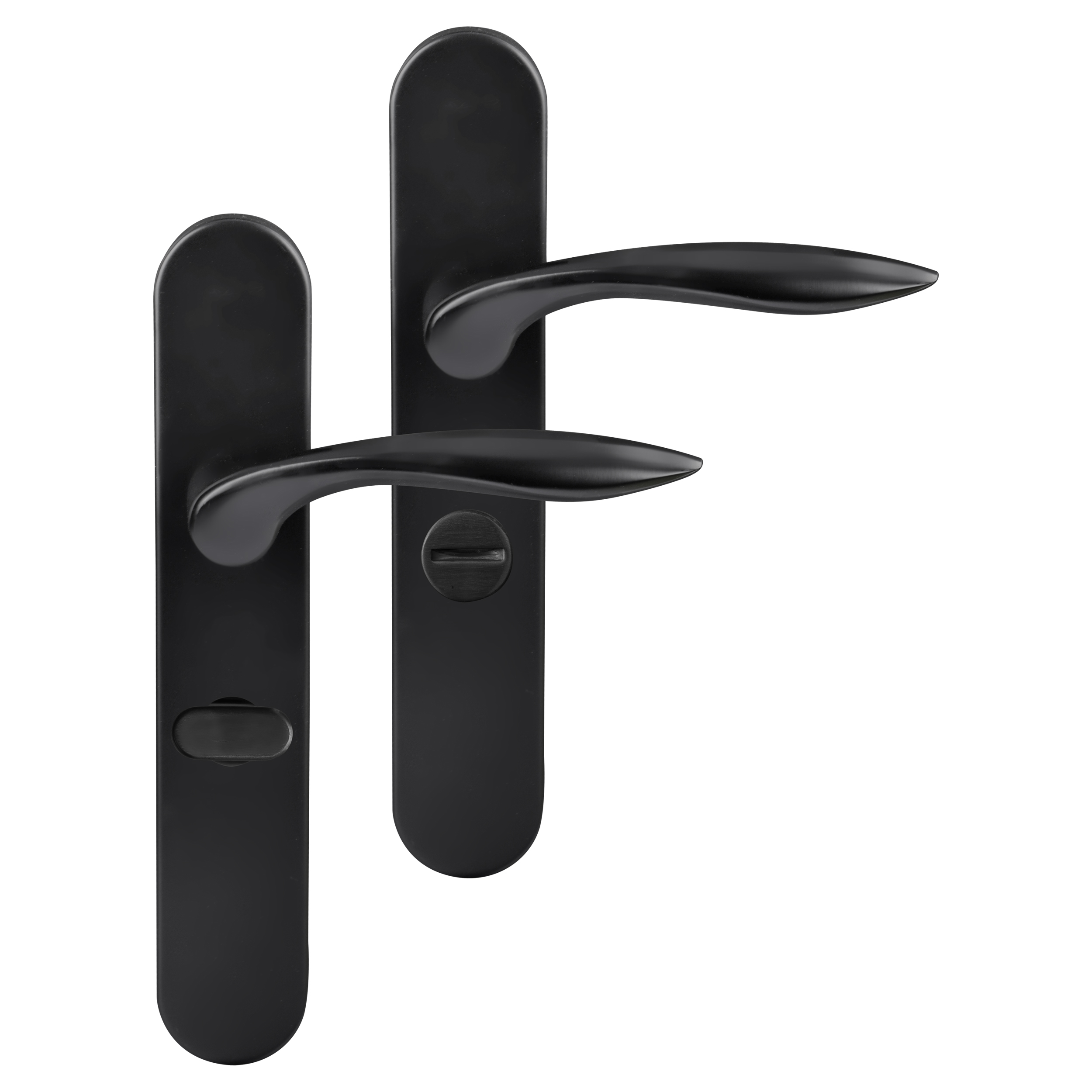 Differnz Groningen deurkruk Ovaal schild - Toilet - Zwart