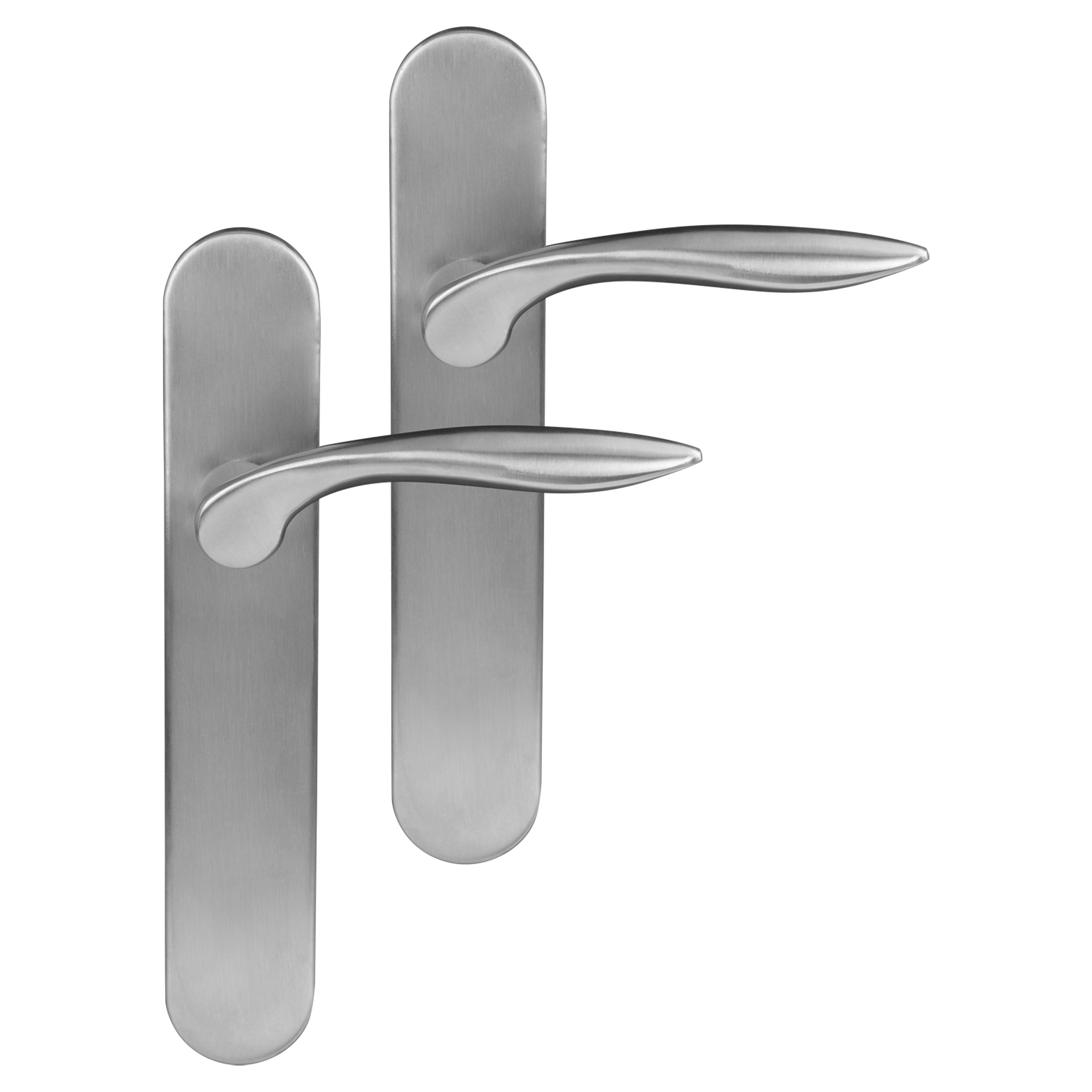 Differnz Groningen deurkruk Ovaal schild - Blind - Mat chroom