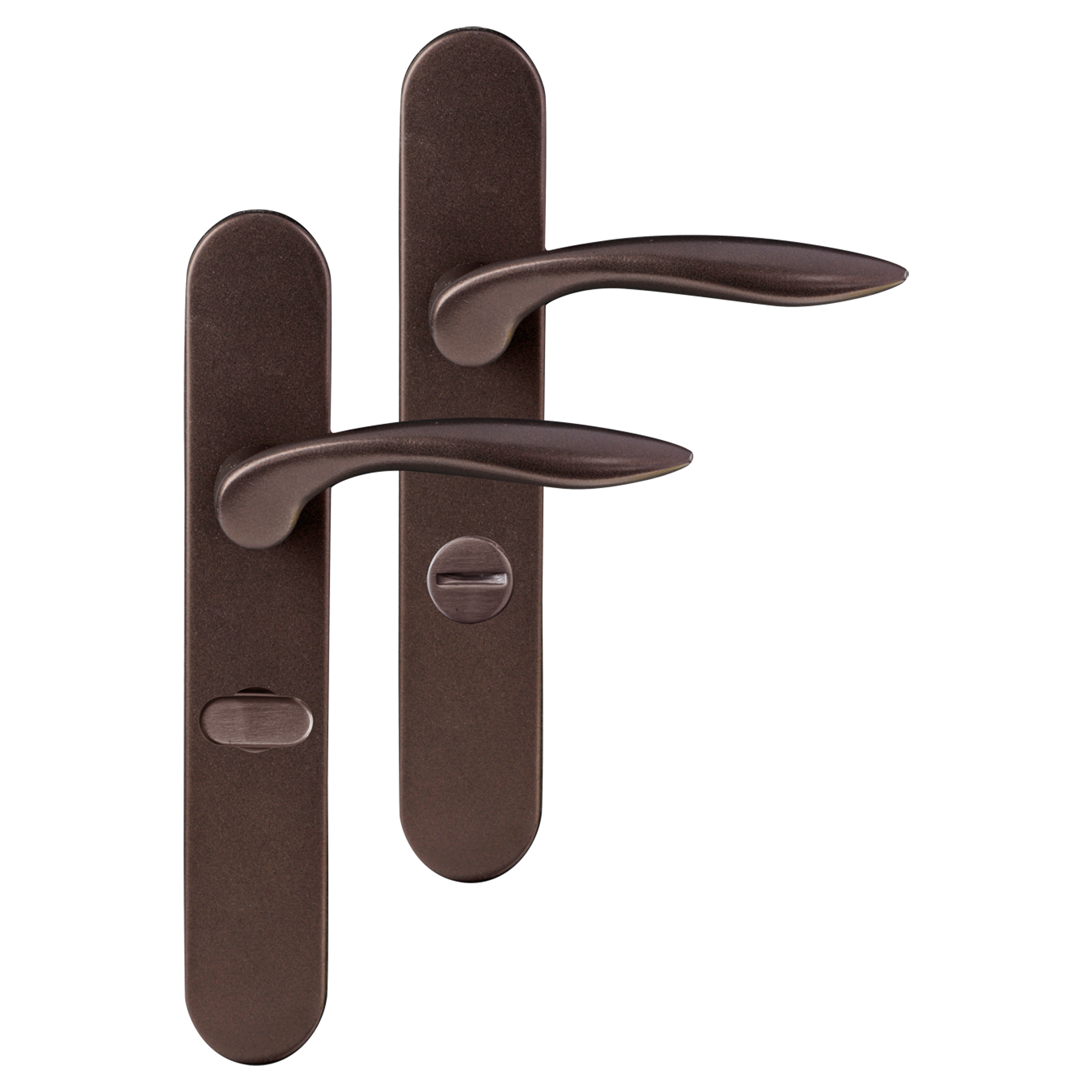 Differnz Groningen deurkruk Ovaal schild - Toilet - Brons