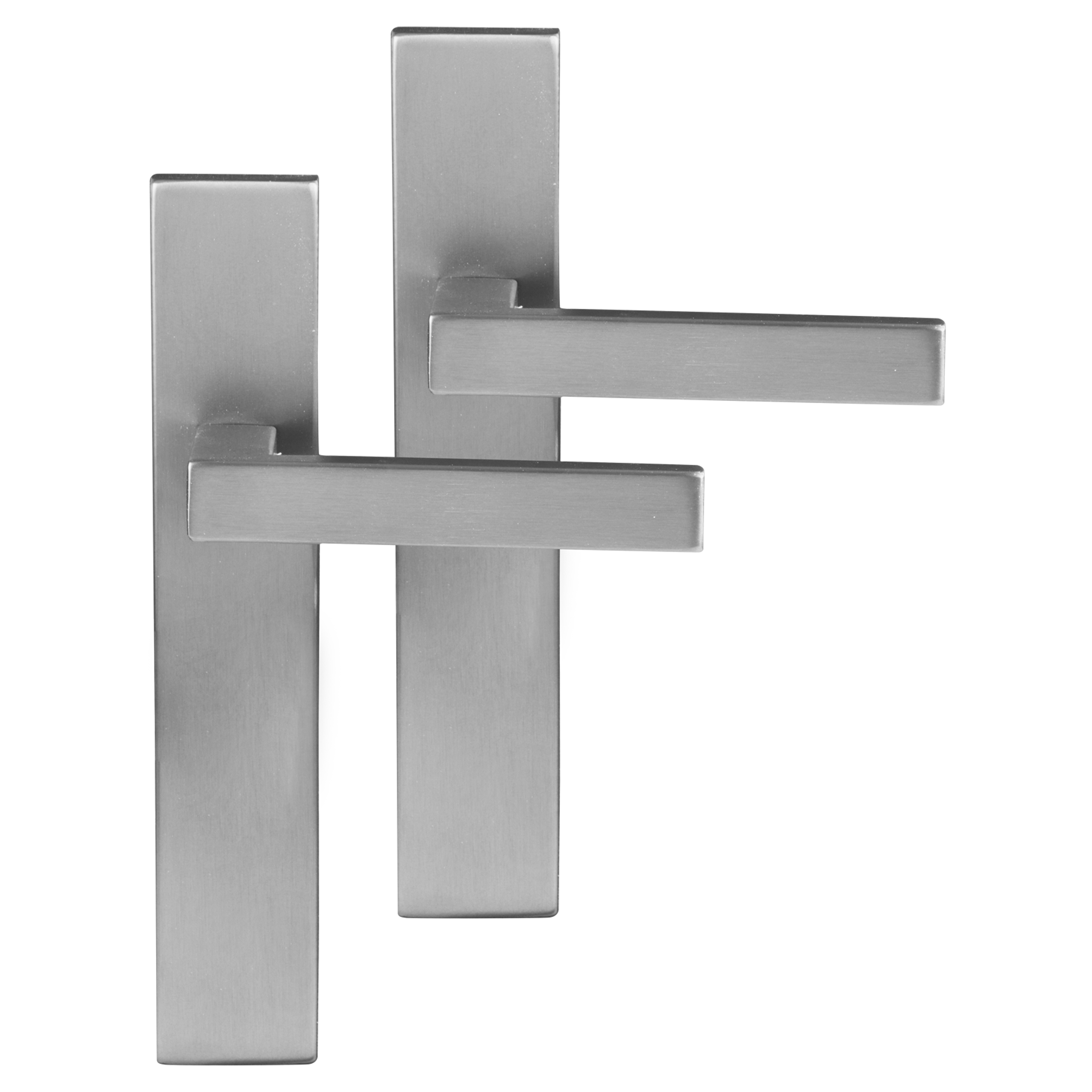 Differnz Tilburg deurkruk Rechthoek schild - Blind - Mat chroom