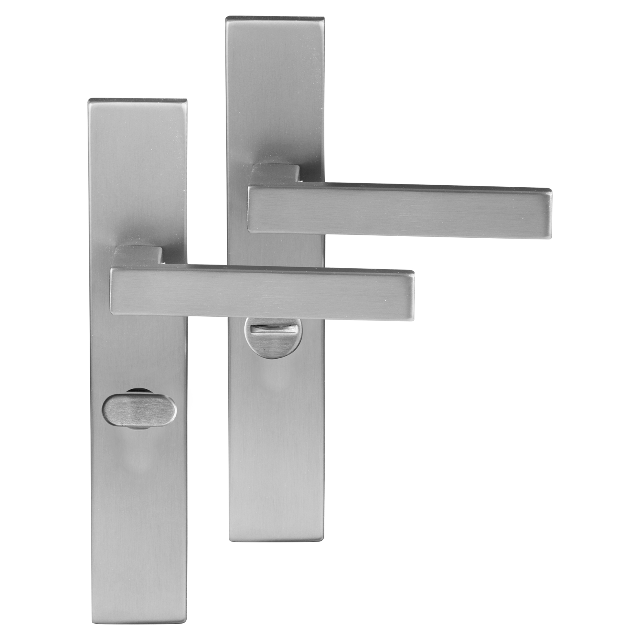 Differnz Tilburg deurkruk Rechthoek schild - Toilet - Mat chroom