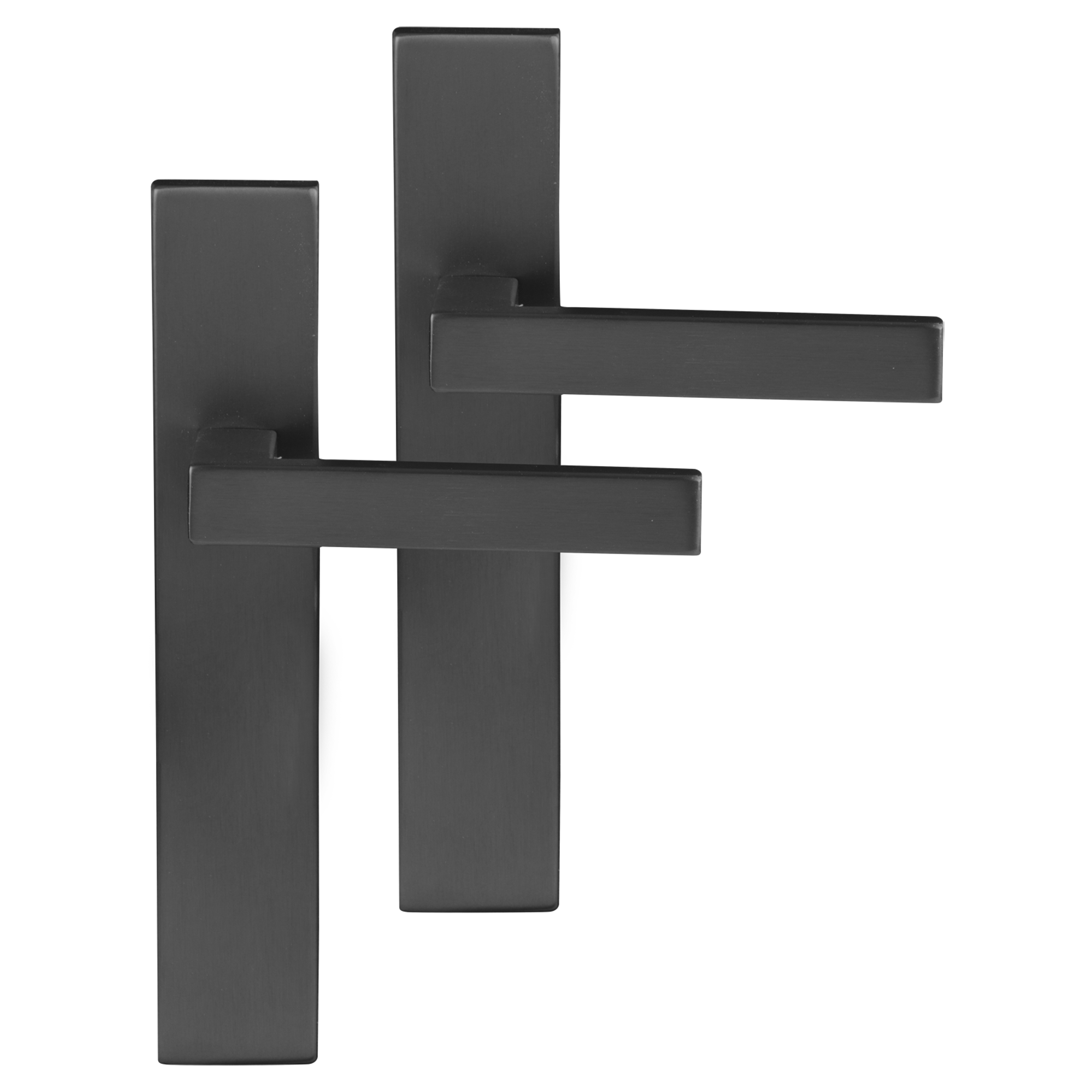 Differnz Tilburg deurkruk Rechthoek schild - Blind - Gun metal