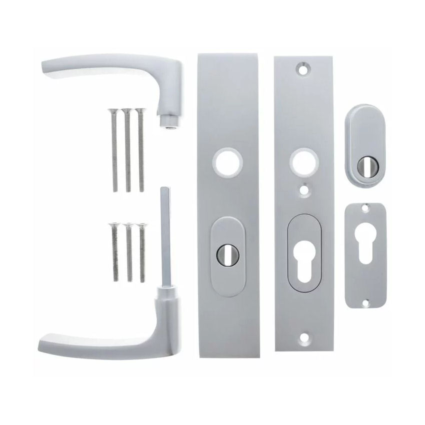 STARX Veiligheidsbeslag recht langschild kruk/kruk PC55/72 anti-kerntrek aluminium SKG***