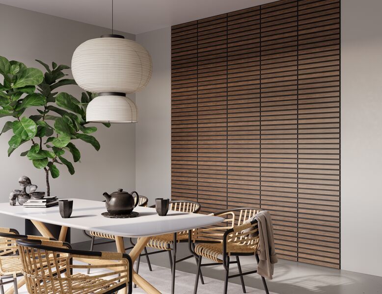 Decowall Tile Akoestisch Wandpaneel Walnoot 50x50 cm