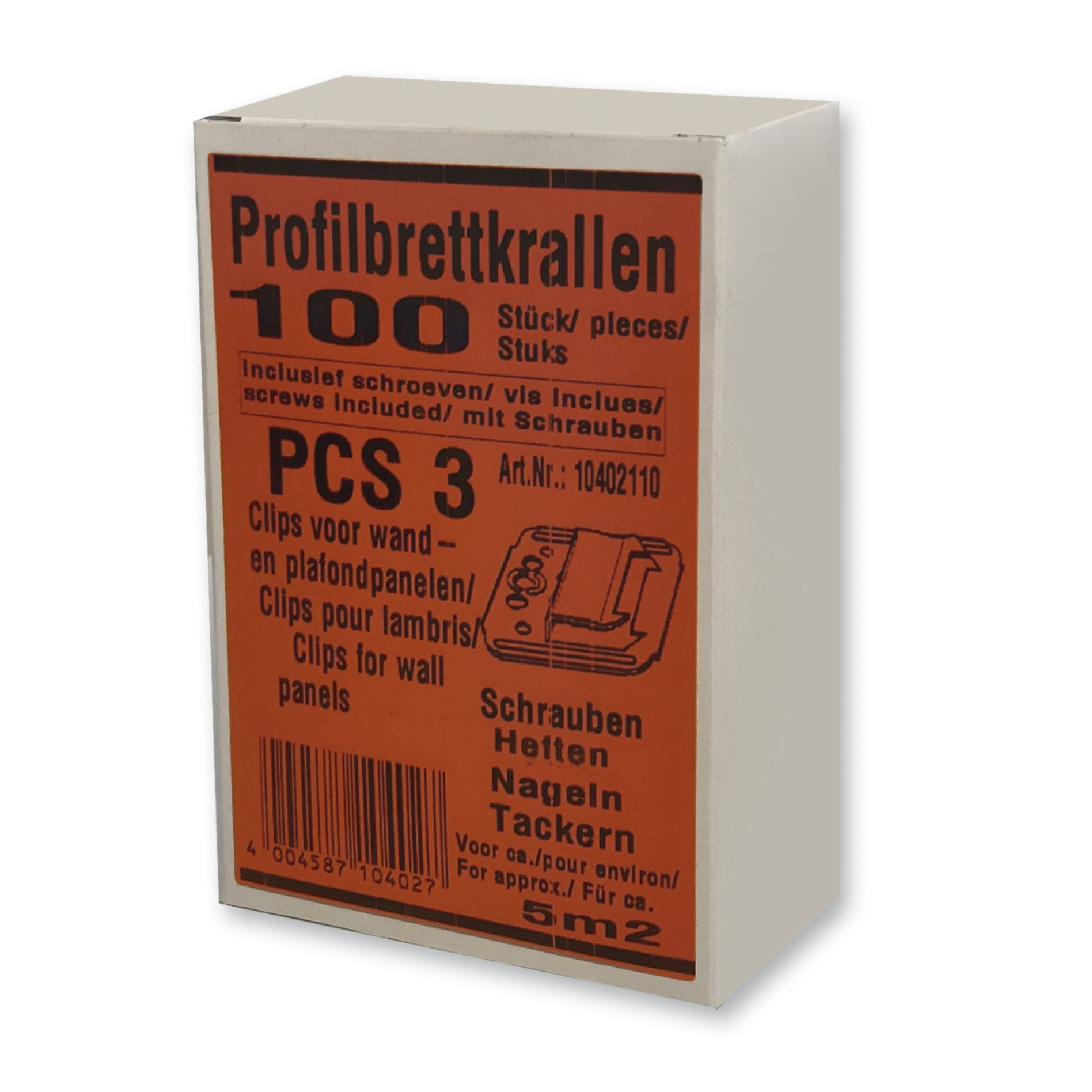 Montageclips PCS3 mm inclusief schroeven