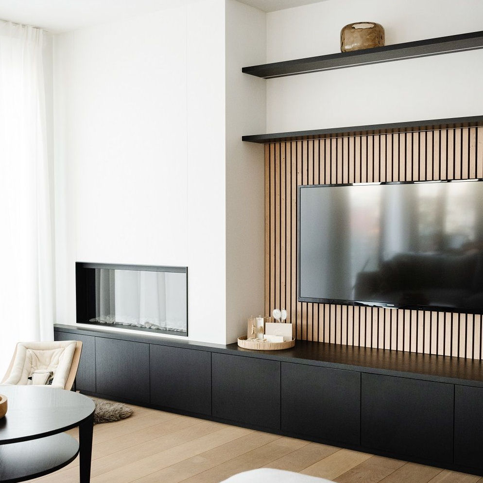 3D wandpaneel Matte Black - Pepper Oak 277x30 cm