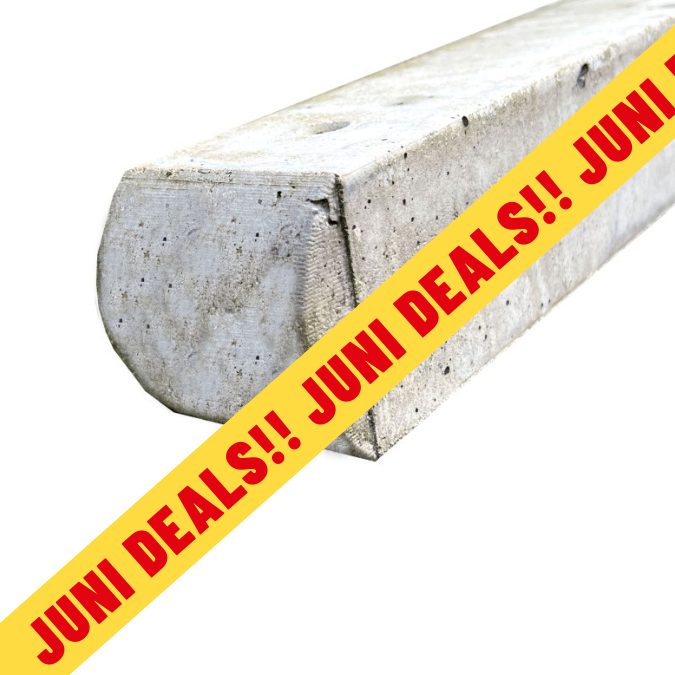Betonpaal wit ronde kop 85x85 mm 265 cm