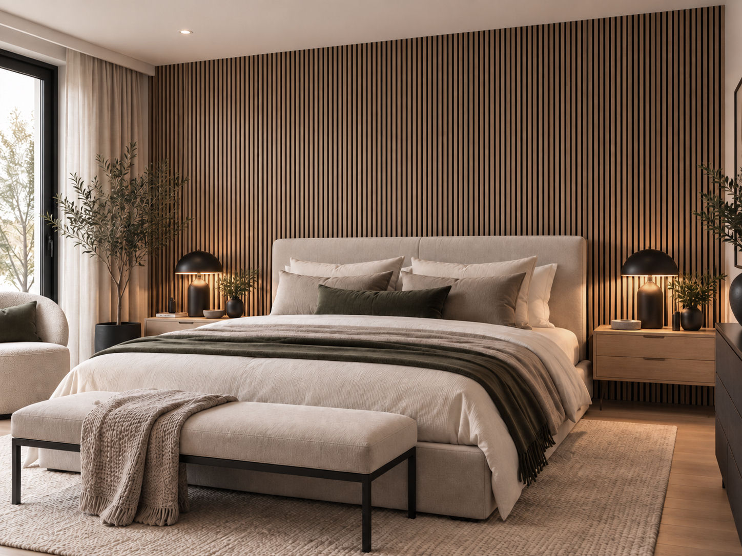 3D akoestisch wandpaneel Natural Oak 260Ć56 cm