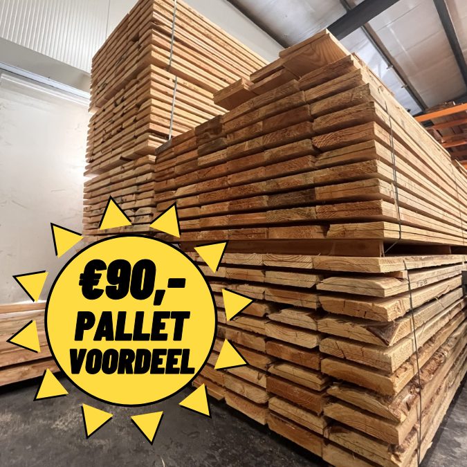 PALLET!! Douglas plank fijnbezaagd 20x200 mm 300 cm
