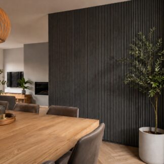 3D akoestisch wandpaneel Zwart eiken 260x60 cm