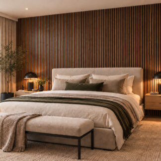 3D akoestisch wandpaneel Walnut 260×56 cm