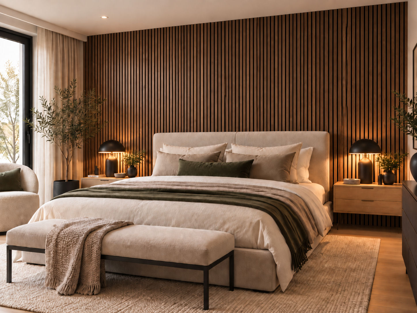 3D akoestisch wandpaneel Walnut 260Ć56 cm